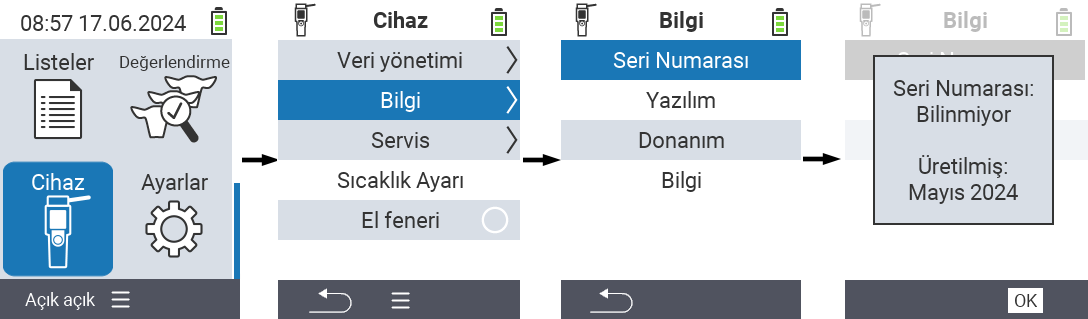 VitalControl: Menü Cihaz Bilgisi