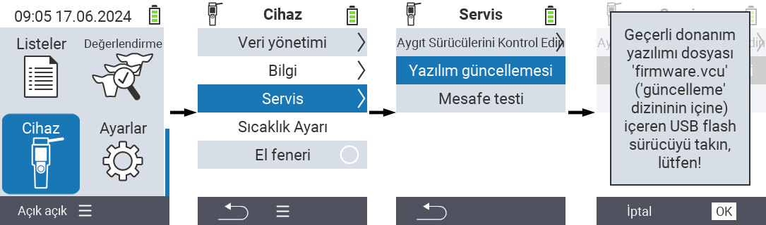 VitalControl: menü yolu yazılım güncellemesi