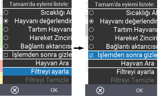 VitalControl Lists Action list
