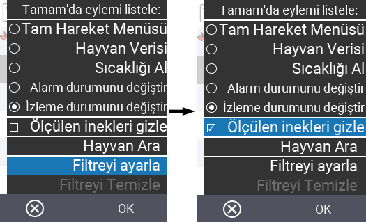 VitalControl Listeleri Taze inekler listesi