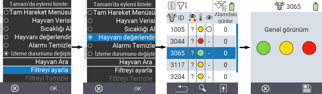 VitalControl Listeleri Alarm Listesi