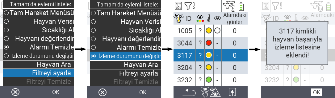 VitalControl Listeleri Alarm Listesi
