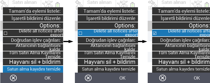VitalControl: Satın alınan hayvanların listesi, csv dışa aktarma
