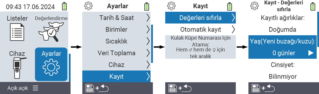 VitalControl: kayıt sırasında yaşı ayarlama menü ayarları