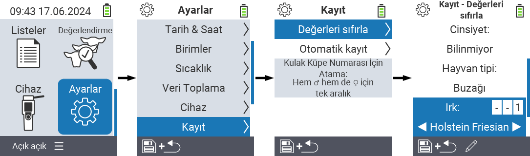 VitalControl: menu settings type of animal