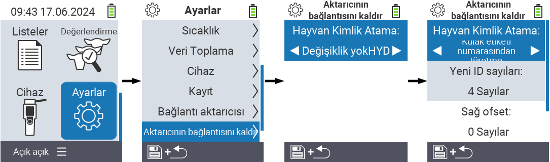 VitalControl: Menü Ayarları Transponder Bağlantısını Kes