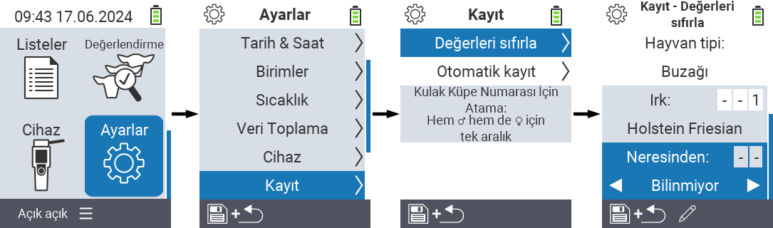 VitalControl: menü ayarları yerleri