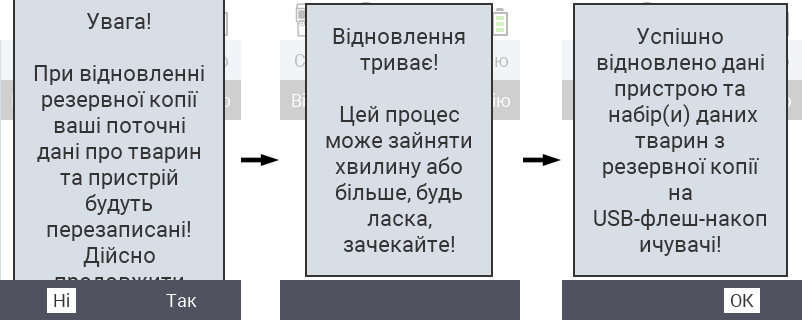VitalControl: success message data restore