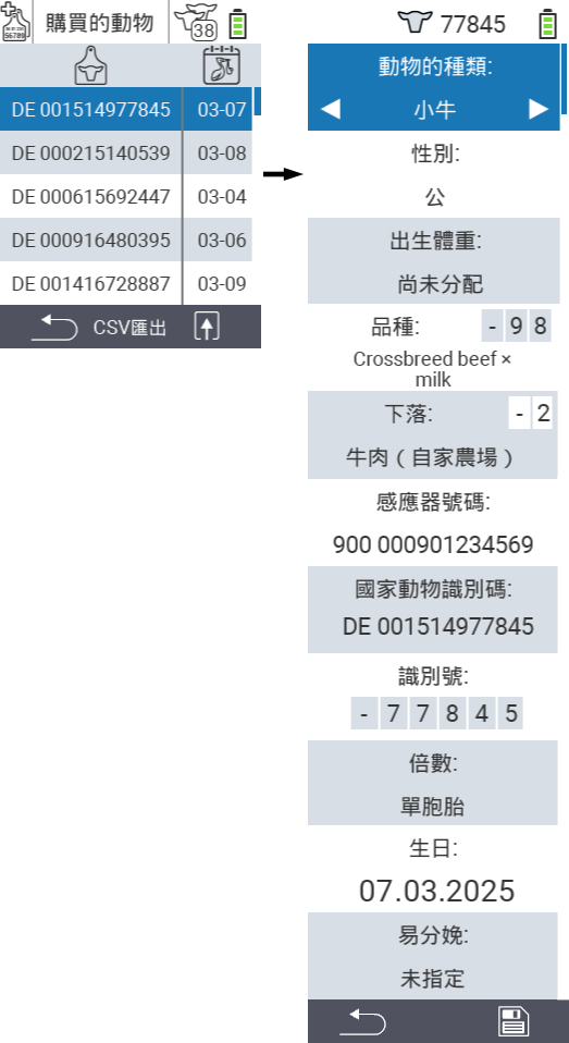 VitalControl：購買動物列表，編輯動物資料